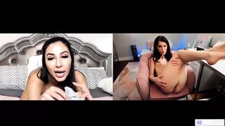 Evelyn Claire és Gianna Dior tini leszbi web kamerás önnönélvezése