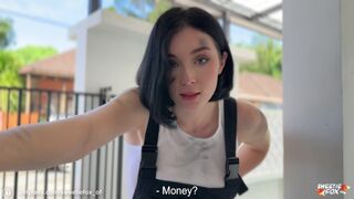 Kerek autószerelő tini cumizza durván és kap arconlövés pov-ból