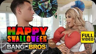 BANGBROS Hálózat Fullos Milfje Vadul Cidázza Mostohafia Nagy Farkát Halloween Előtt